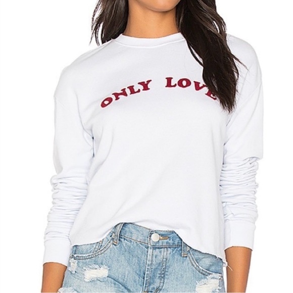 Spiritual Gangster Tops - Spiritual Gangster Only Love Purplish Blue Women’s Sweatshirt Size XS